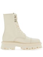 Ferragamo bottines en cuir à lacets - Blanc