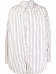 Maison Margiela chemise matelassée à rayures - Blanc