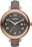 Fossil horlogeband AM4393 Leder Grijs + grijs stiksel - thumbnail