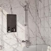 Brauer Chrome Edition Badkraan Opbouw - glijstang - 2 functies - 2 gladde knoppen - handdouche staaf 1 stand - chroom 5-CE-230