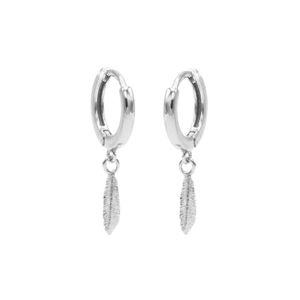 Karma Oorringen Hinged Hoops Feather Zilver