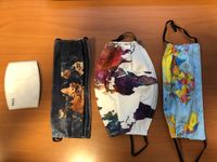 Opruiming - Mondkapje 3 mondkapjes - gezichtsmaskers met wereldkaart + filterset Opruiming - Mondkapje 3 mondkapjes - gezichtsmaskers met wereldkaart + filterset