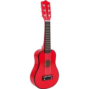 Houten gitaar 53 cm rood voor kinderen   -