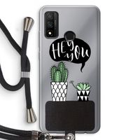 Hey you cactus: Huawei P Smart (2020) Transparant Hoesje met koord
