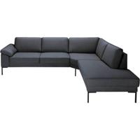 Leen Bakker - Hoekbank Tom Rechts - Basel - Antraciet - Stof - Grijs - 237x279x84 Cm