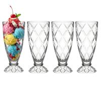 Alessandro ijscoupe Zanzibar - 4x stuks - glas - kristal - 360 ml - 18 x 8 cm - ijs glazen