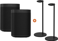Sonos One Duopack  + Sonos Speaker Standaard Paar Zwart