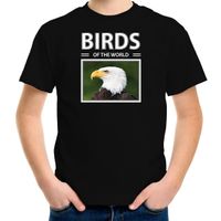 Amerikaanse zeearenden t-shirt met dieren foto birds of the world zwart voor kinderen