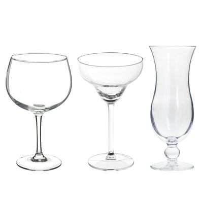 Cocktailglazen set - gin/margarita/blue hawaii glazen - 12x stuks