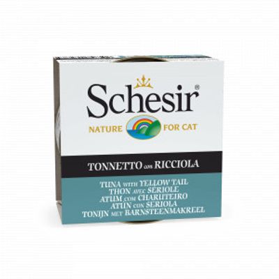 Schesir tonijn met barnsteenmakreel (jelly) natvoer kat (blikjes 85 g) 4 trays (56 x 85 g)