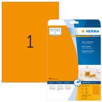 Etiket HERMA 5149 210x297mm A4 fluor oranje 20stuks - thumbnail