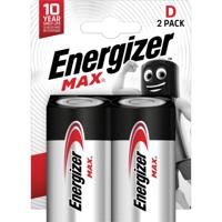Energizer batterijen Max D, blister van 2 stuks