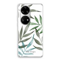 Tropical watercolor leaves: Huawei P50 Pro Transparant Hoesje