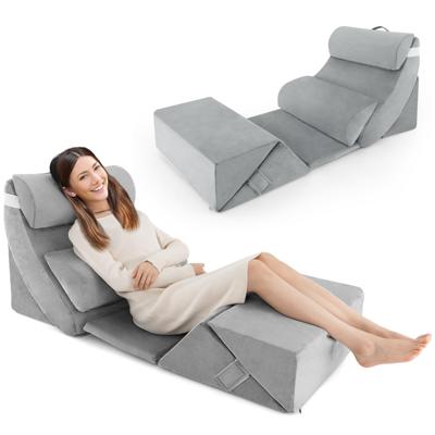 Set van 7 Kussens van Traagschuim Leeskussen / Orthopedische Kussens / Wasbare Hoes / Ergonomisch / Grijs