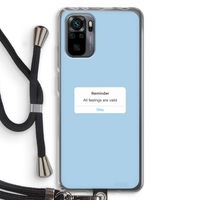 Reminder: Xiaomi Redmi Note 10 Pro Transparant Hoesje met koord
