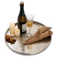 Eva - Deko Tablett - zilver of goud - metaal - ø 40 cm