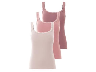 esmara 3 dames tops (Donkerroze/roze, XL (48/50))