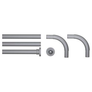 Douchegordijnstangset Seallux diameter 28 mm, 90x90x90, 80x170 cm mat aluminium