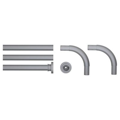 Douchegordijnstangset Seallux diameter 28 mm, 90x90x90, 80x170 cm mat aluminium