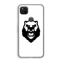 Angry Bear (white): Google Pixel 4a Transparant Hoesje