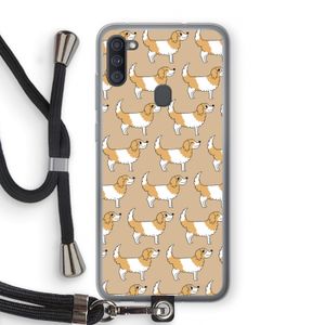 Doggy: Samsung Galaxy A11 Transparant Hoesje met koord