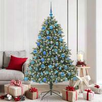 Kunstkerstboom met 300 LED Groen 180 cm PVC en Plastic en Staal