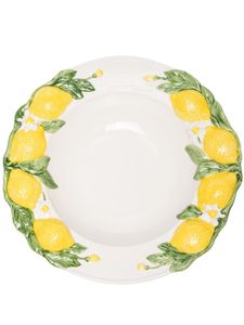 Les-Ottomans bol à pâtes Lemon peint à la main (28 cm) - Blanc