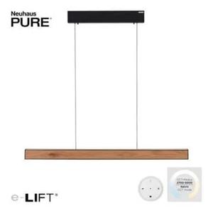 Neuhaus PURE® Hanglamp PURE E-MOTION Black - Wood e-LIFT 120cm incl.