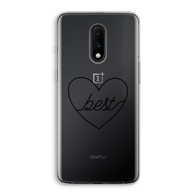 Best heart black: OnePlus 7 Transparant Hoesje