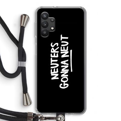 Neuters (zwart): Samsung Galaxy A32 5G Transparant Hoesje met koord