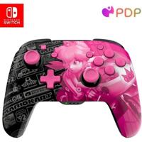 PDP - Glow draadloze controller voor Nintendo Switch en Switch OLED - Grand Prix Peach - Zwart en roze