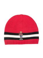 POLO RALPH LAUREN KIDS bonnet en maille à motif Bear - Rouge