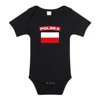 Polska rompertje - met vlag Polen - zwart - voor babys - Kraamcadeau