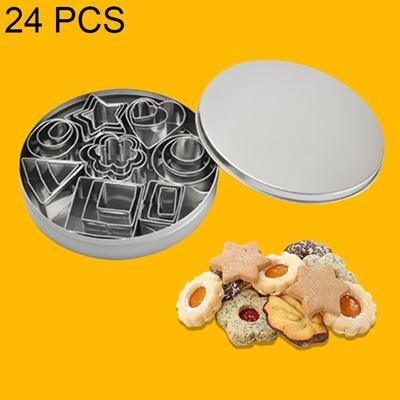 24 stuks / Set RVS DIY Cookie koekjes mallen geometrie bakken Tools (rechthoek)
