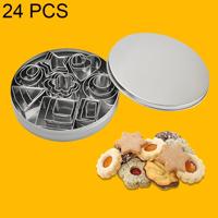 24 stuks / Set RVS DIY Cookie koekjes mallen geometrie bakken Tools (rechthoek)