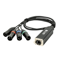 Showgear CS-4M/3 Kabelsplitter 4x DMX male naar 1x RJ45 male