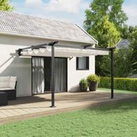Wandgemonteerde Pergola Crème Staal