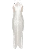 Cult Gaia robe longue frangée Renata à dos nu - Blanc