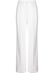 Saint Laurent pantalon en soie à coupe ample - Blanc