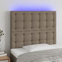 Hoofdbord LED 100x5x118/128 cm stof taupe