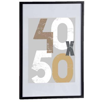 Houten fotolijst - zwart - 50 x 70 cm - fotolijstje - met passe-partout - decoratie