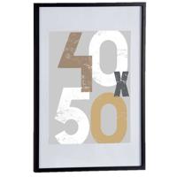 Houten fotolijst - zwart - 50 x 70 cm - fotolijstje - met passe-partout - decoratie