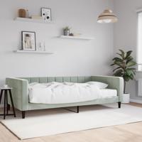 Slaapbank met matras 100x200 cm fluweel lichtgrijs