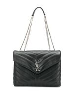 Saint Laurent sac porté épaule Loulou médium à design matelassé - Noir - thumbnail