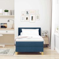 Boxspringbed met matras met hoofdeinde Blauw 90 x 200 cm Stof