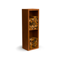 Egura cortenstaal Houtopslag 2 vakken met achterwand L50 x B38,5 x H150 cm - Geroba