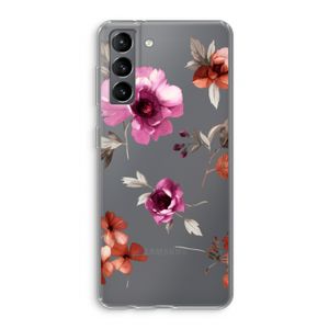 Geschilderde bloemen: Samsung Galaxy S21 Transparant Hoesje