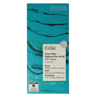Vivani Chocolade puur zeezout 75% kokosbloesemsuiker bio 80 Gram