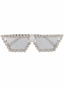 Philipp Plein lunettes de soleil à ornements en cristal - Argent