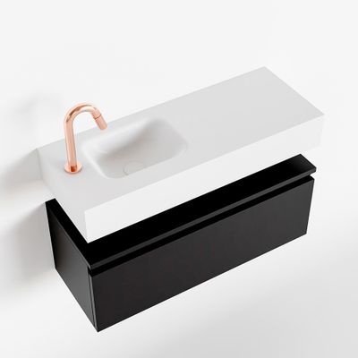 Toiletmeubel Mondiaz Andor | 80 cm | Meubelkleur Urban | Lex vrijhangend wastafel Talc Links | 1 kraangat